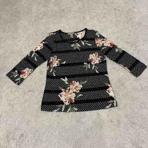 I.E. Floral 3/4 Sleeve Blouse